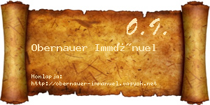 Obernauer Immánuel névjegykártya